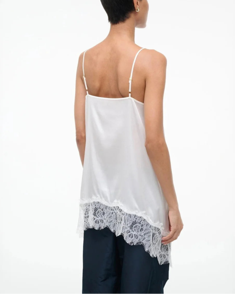 Staud Chloe Silk Cami Top - White
