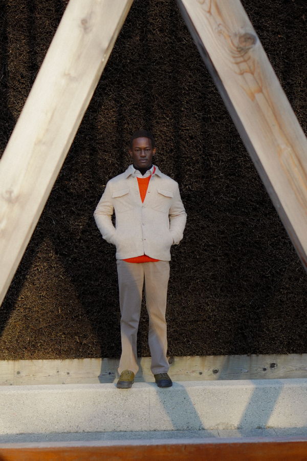 Delikatessen Winter Jacket in Thick Recycled Italian Wool and Polyamide Photoshoot Sample Jacket