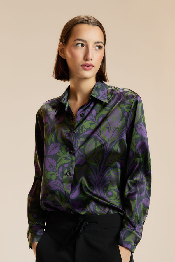 Cynthia Rowley Collectible Silk Shirt - Purple Multi