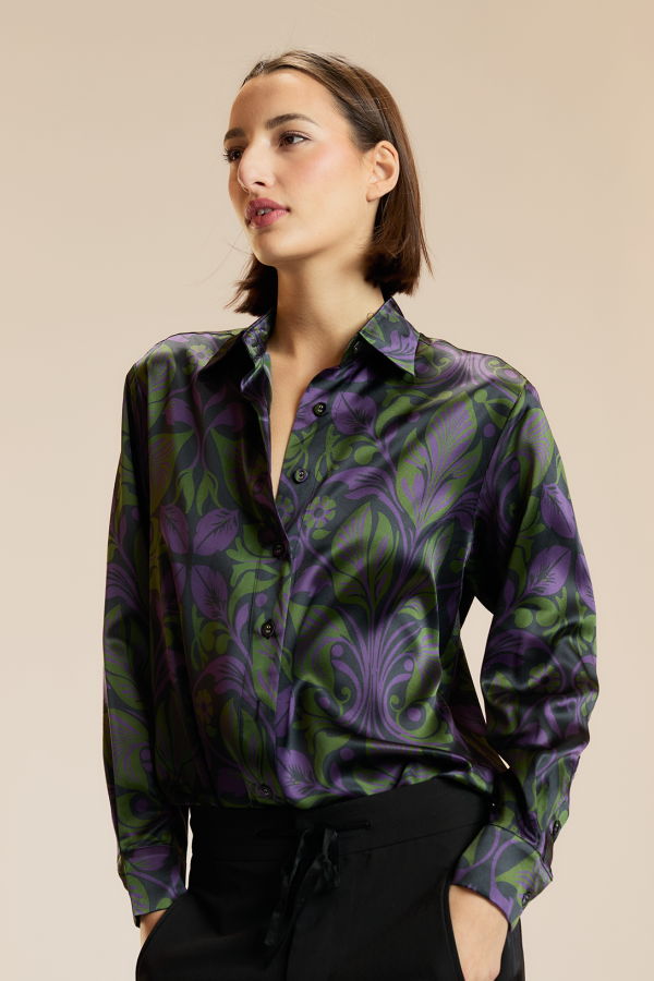 Cynthia Rowley Collectible Silk Shirt - Purple Multi