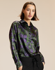 Cynthia Rowley Collectible Silk Shirt - Purple Multi - Thumbnail 3