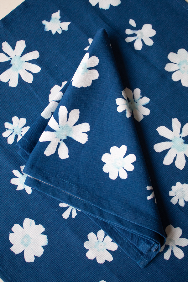Laila Textiles Cyanotype Flower Napkin Set
