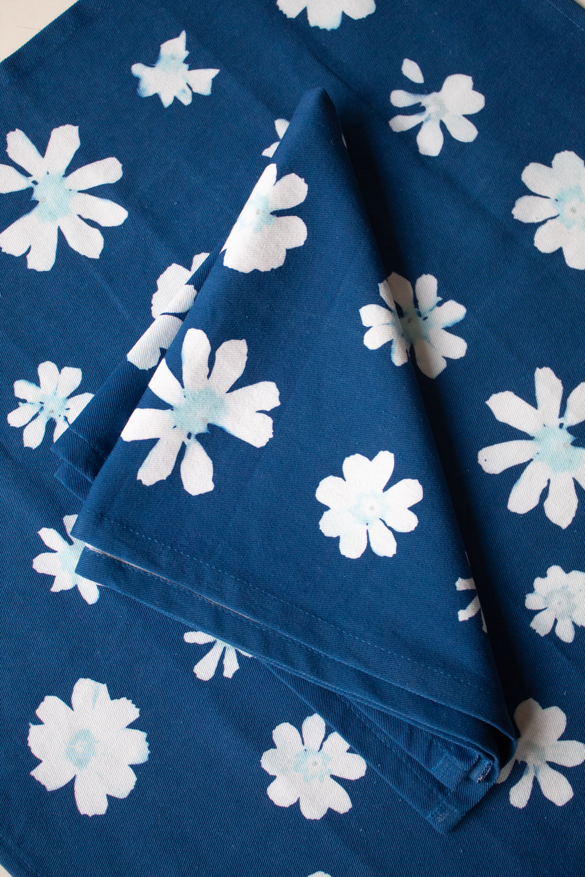 Laila Textiles Cyanotype Flower Napkin Set - Image 3 of 3