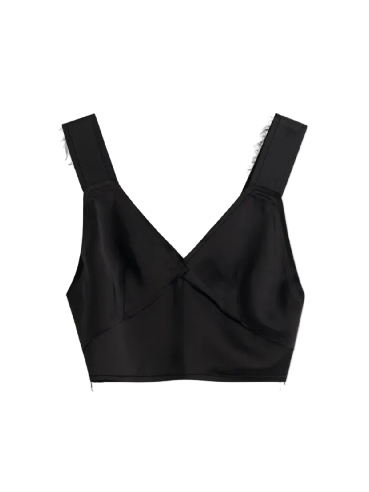 Totême Cropped Satin Camisole - Black - Image 1 of 6