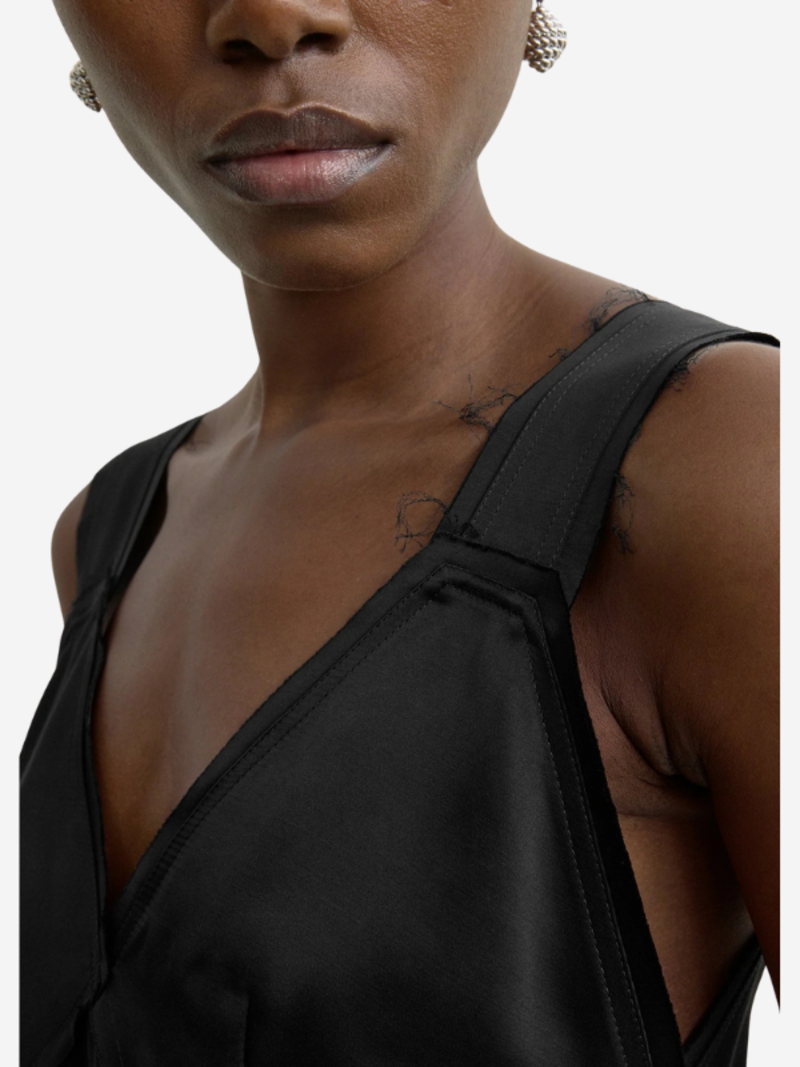 Totme Cropped Satin Camisole - Black