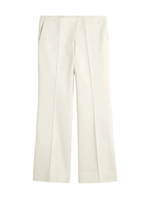 Totme Kick Flare Raw Edge Trousers - Stone Totme Kick Flare Raw Edge Trousers - Stone