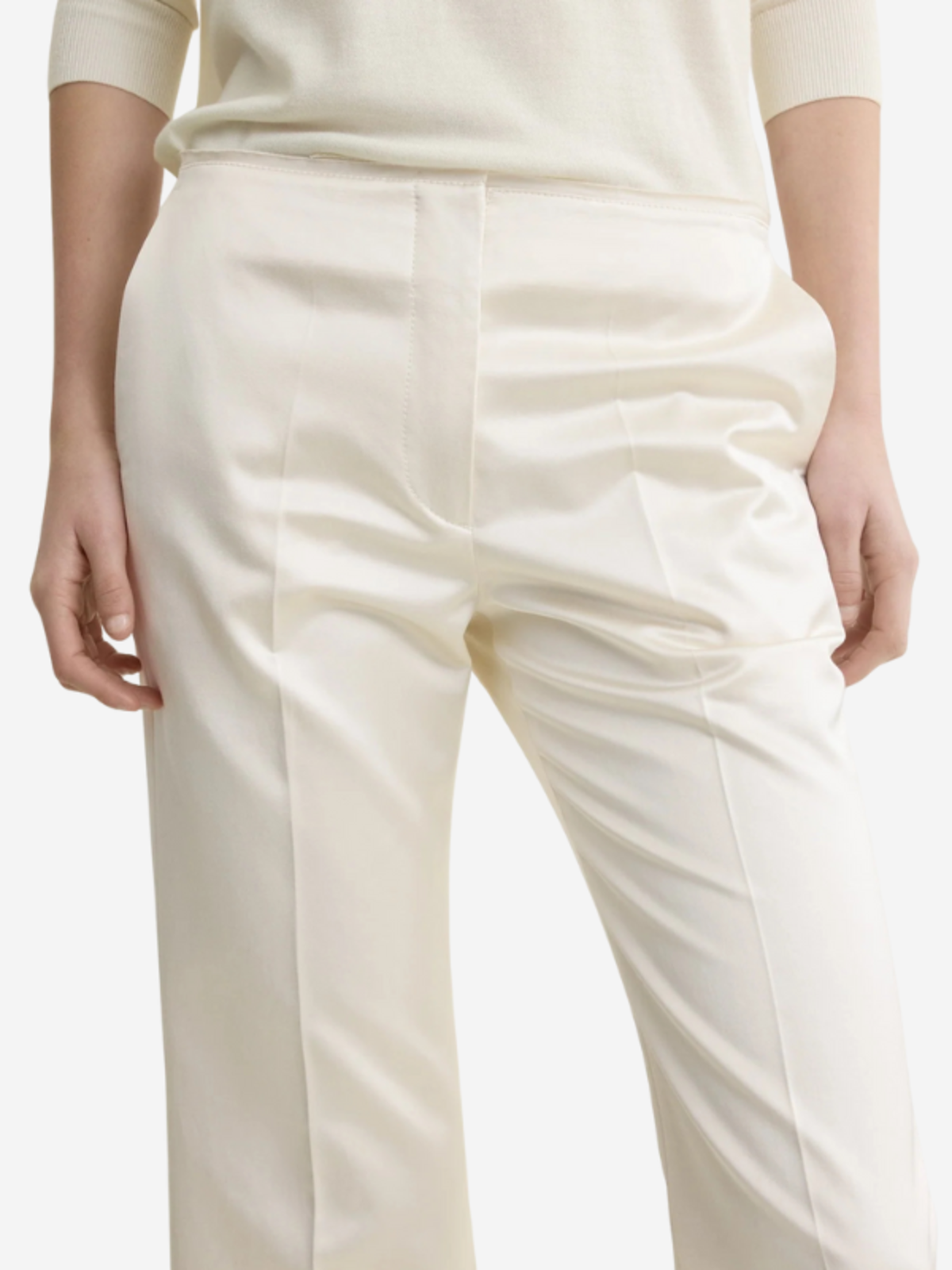 Totême Kick Flare Raw Edge Trousers - Stone - Image 5 of 5