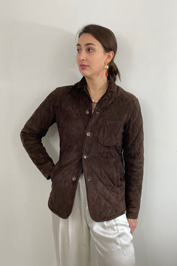 Paul Stuart Vintage Quilted Suede Jacket