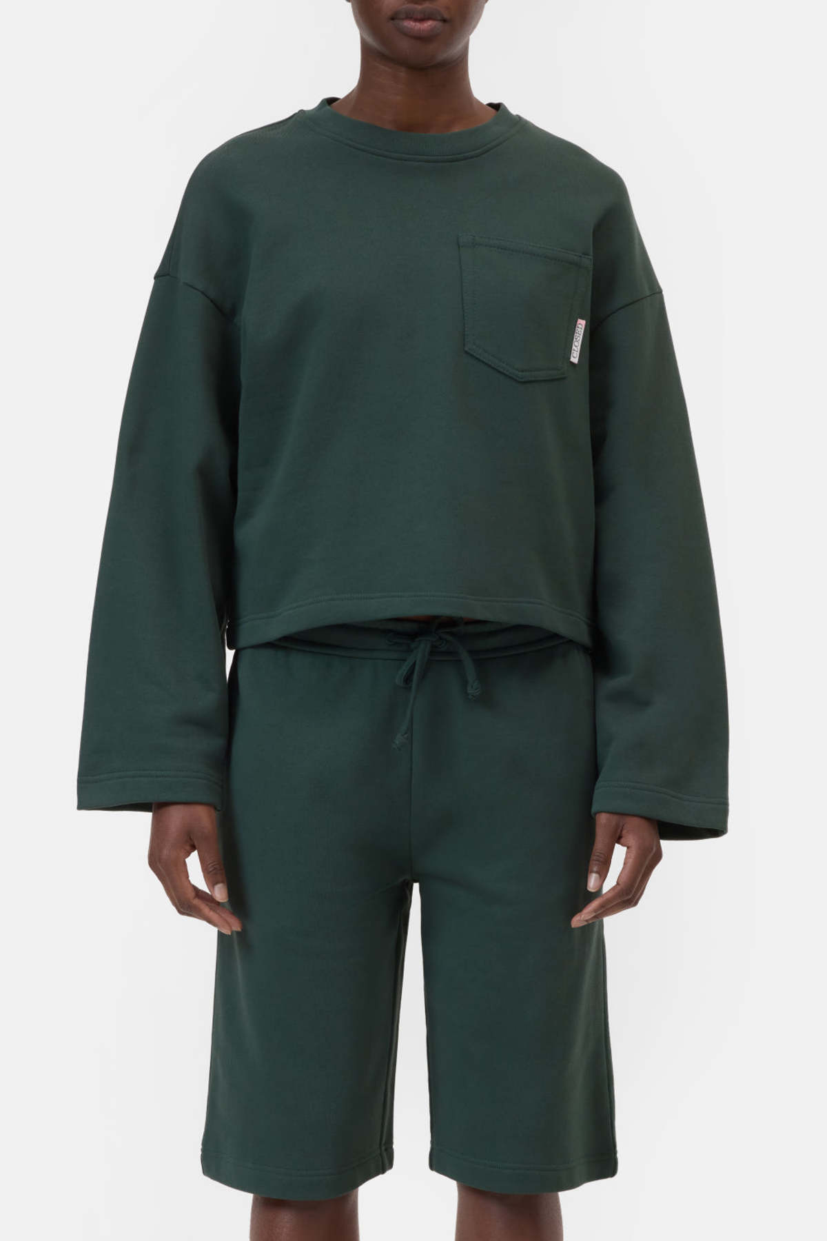 Closed Longsleeve Crewneck Sweatshirt - Royal Green - Image 1 of 4