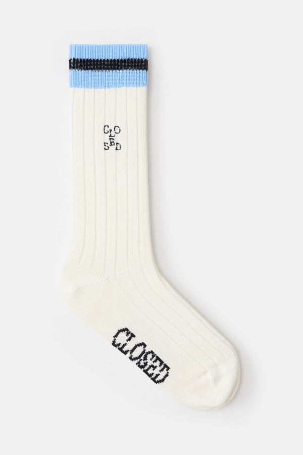 Closed Striped Socks - Sky Blue