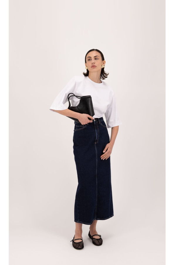 ICON DENIM LOS ANGELES Suki Denim Skirt - Deep Blue