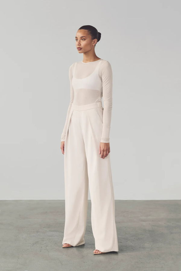 Artemis Diciero Dasha Bodysuit Slightly Sheer - White