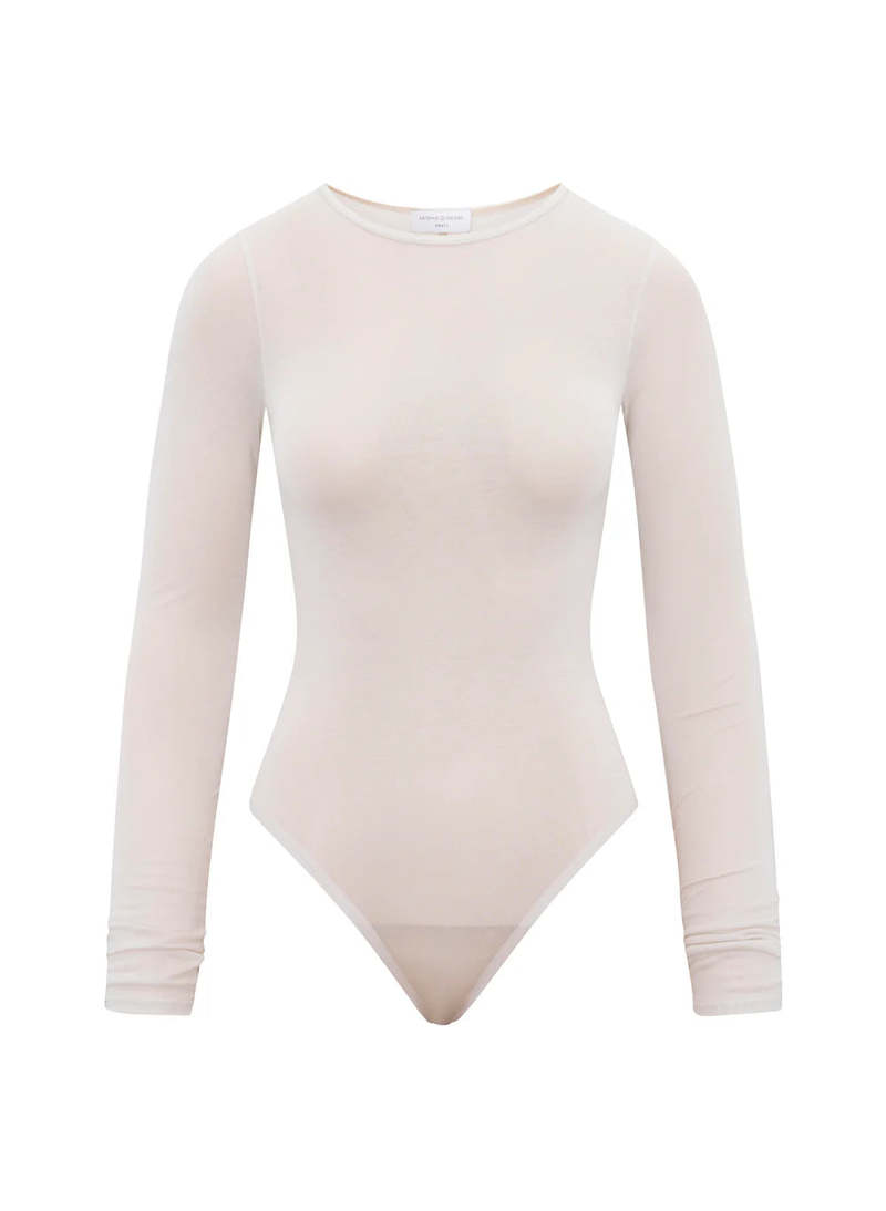Artemis Diciero Dasha Bodysuit Slightly Sheer - White