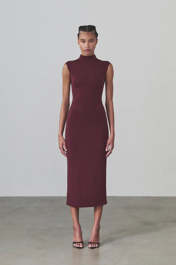 Artemis Diciero Natalia Midi Skirt - Burgundy