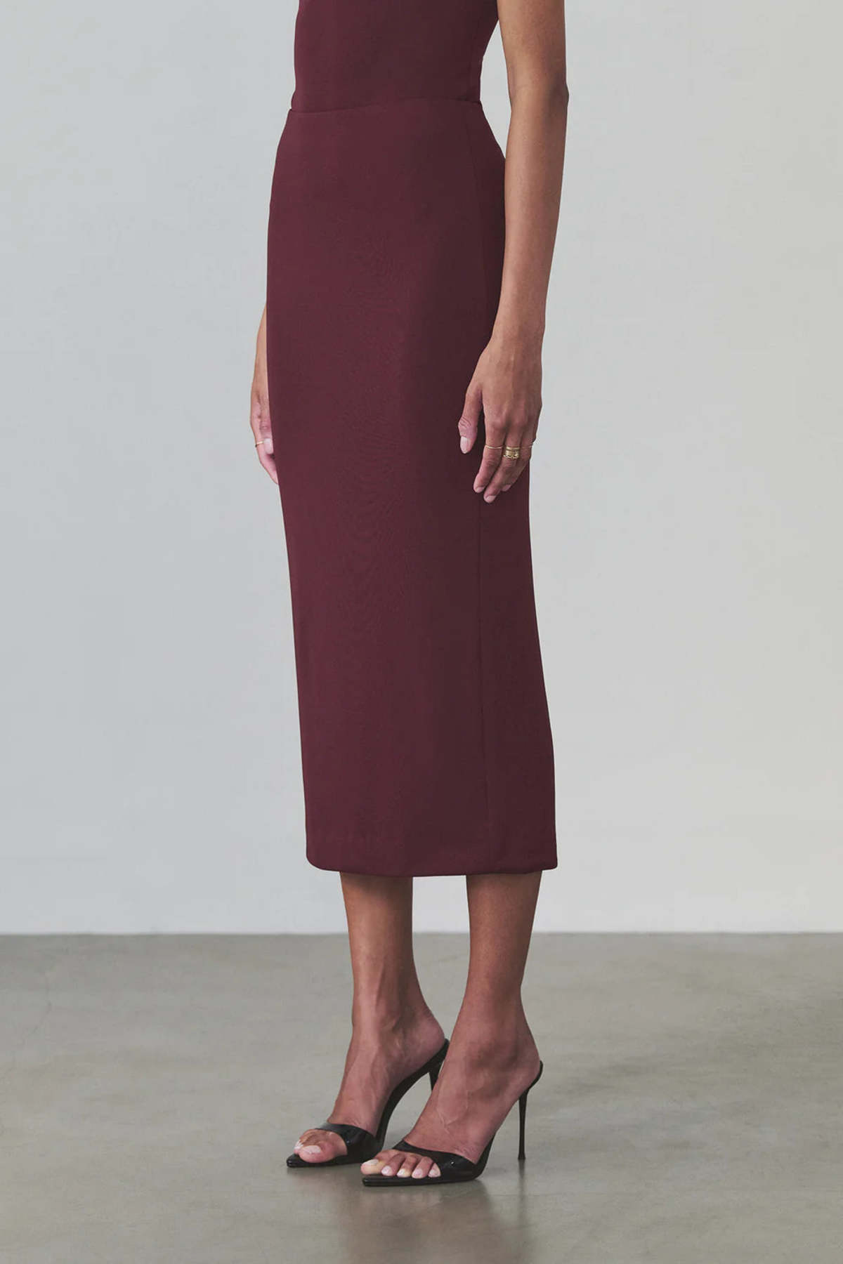 Artemis Diciero Natalia Midi Skirt - Burgundy - Image 2 of 4