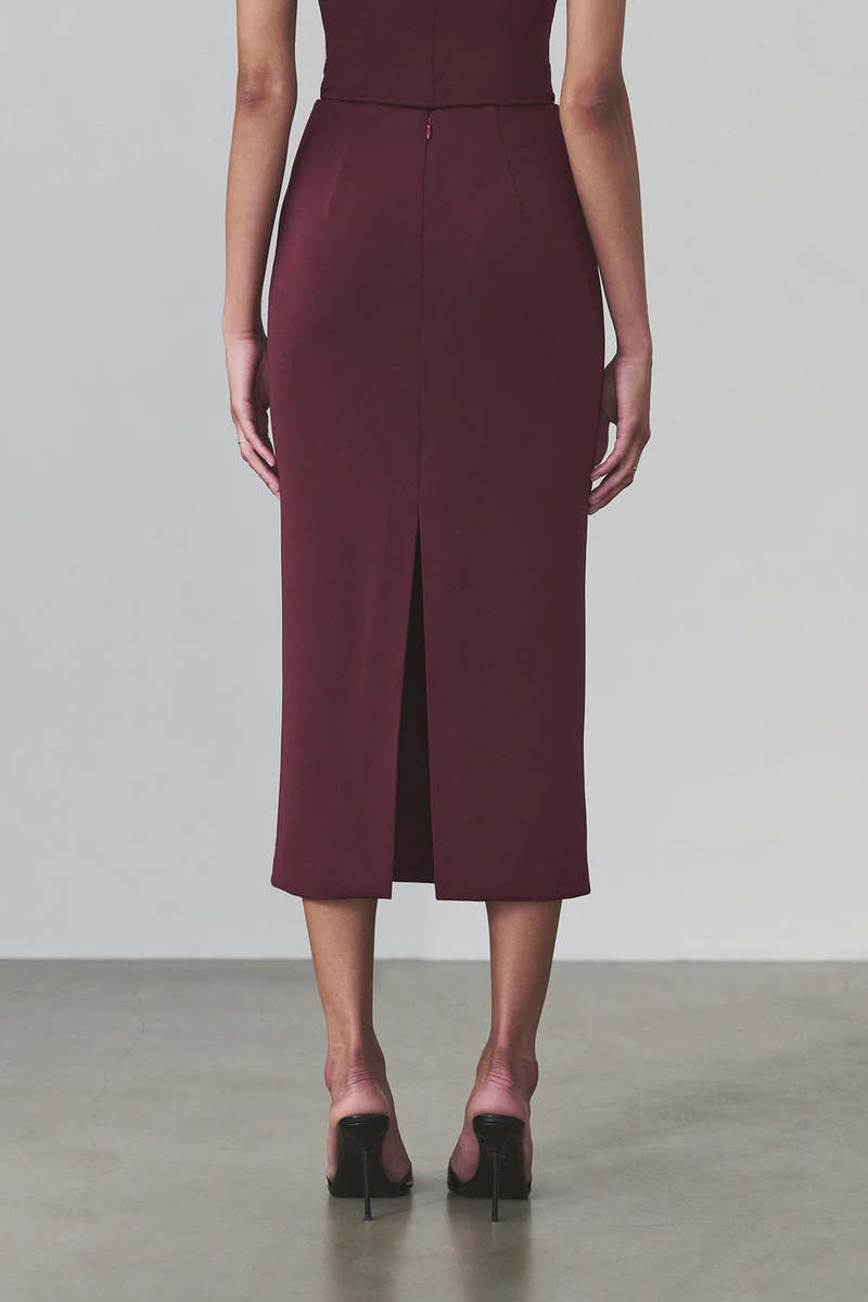 Artemis Diciero Natalia Midi Skirt - Burgundy