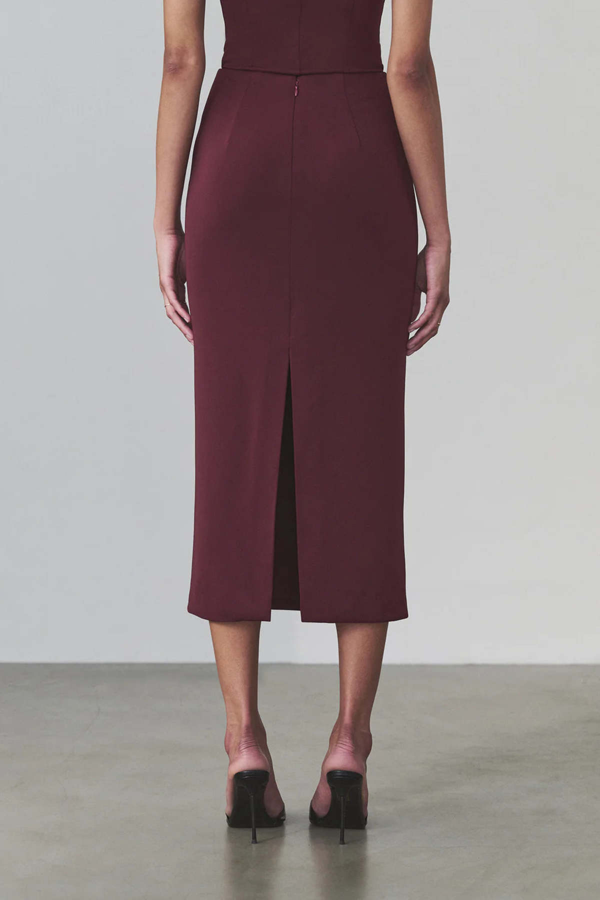 Artemis Diciero Natalia Midi Skirt - Burgundy - Image 3 of 4