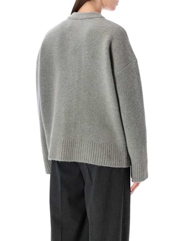 Ami Alexandre Mattiussi Ami Paris Alpaca Cardigan with Ami de Coeur Logo - Gris