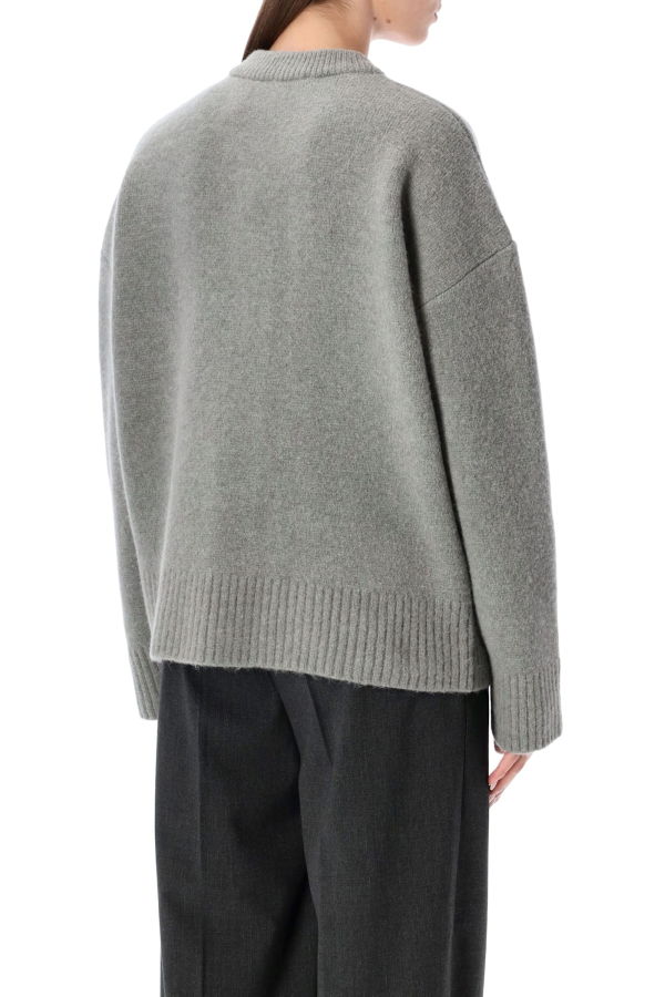 Ami Alexandre Mattiussi Ami Paris Alpaca Cardigan with Ami de Coeur Logo - Gris