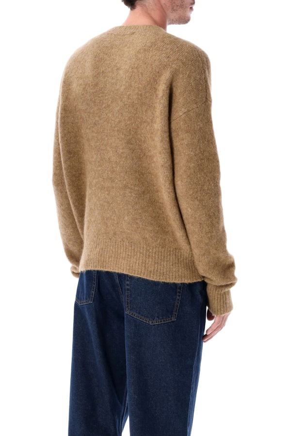 Ami Alexandre Mattiussi Ami Paris Alpaca Blend Crew Neck Sweater - Camel