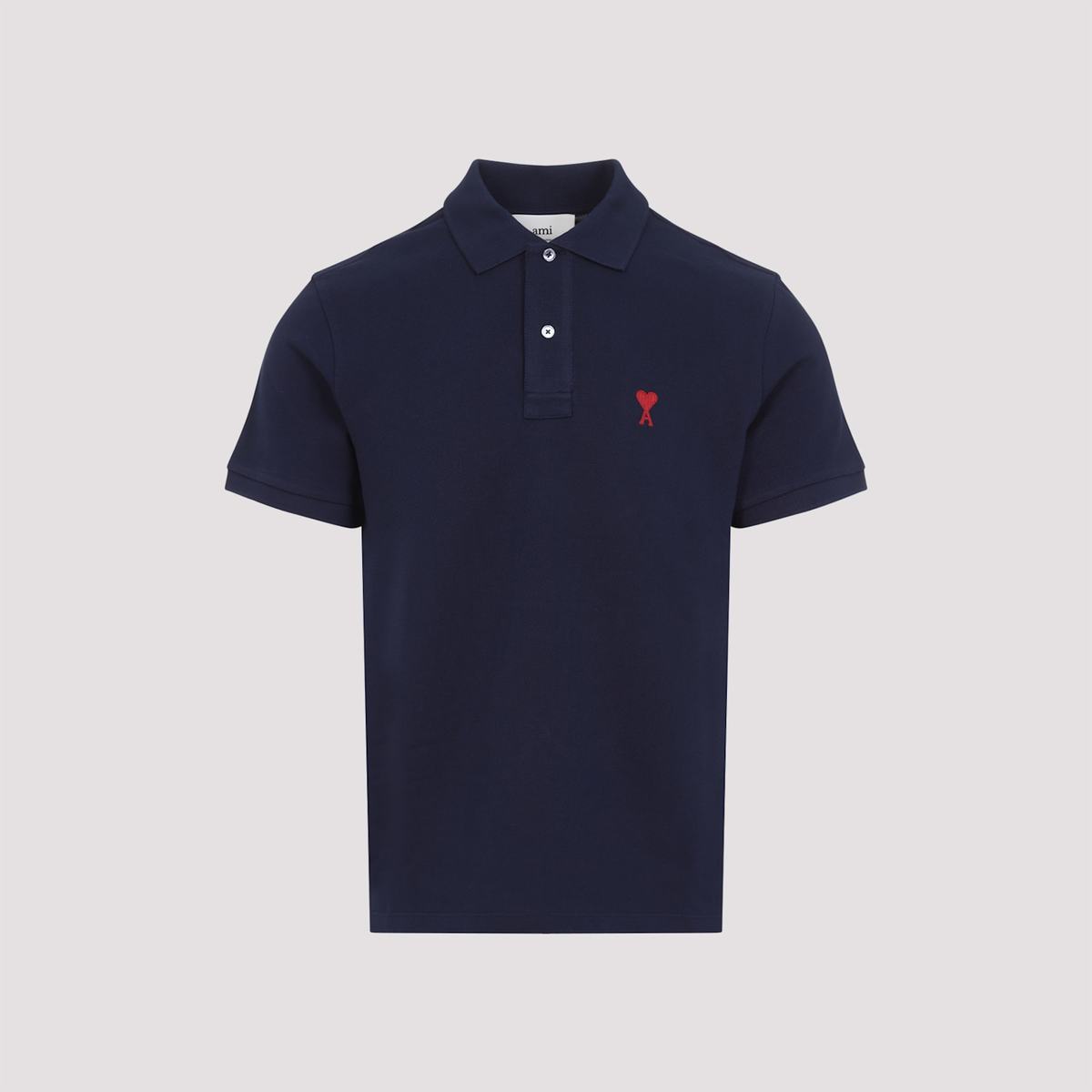 Ami Alexandre Mattiussi De Coeur Polo Shirt - Bleu Nuit - Image 1 of 5