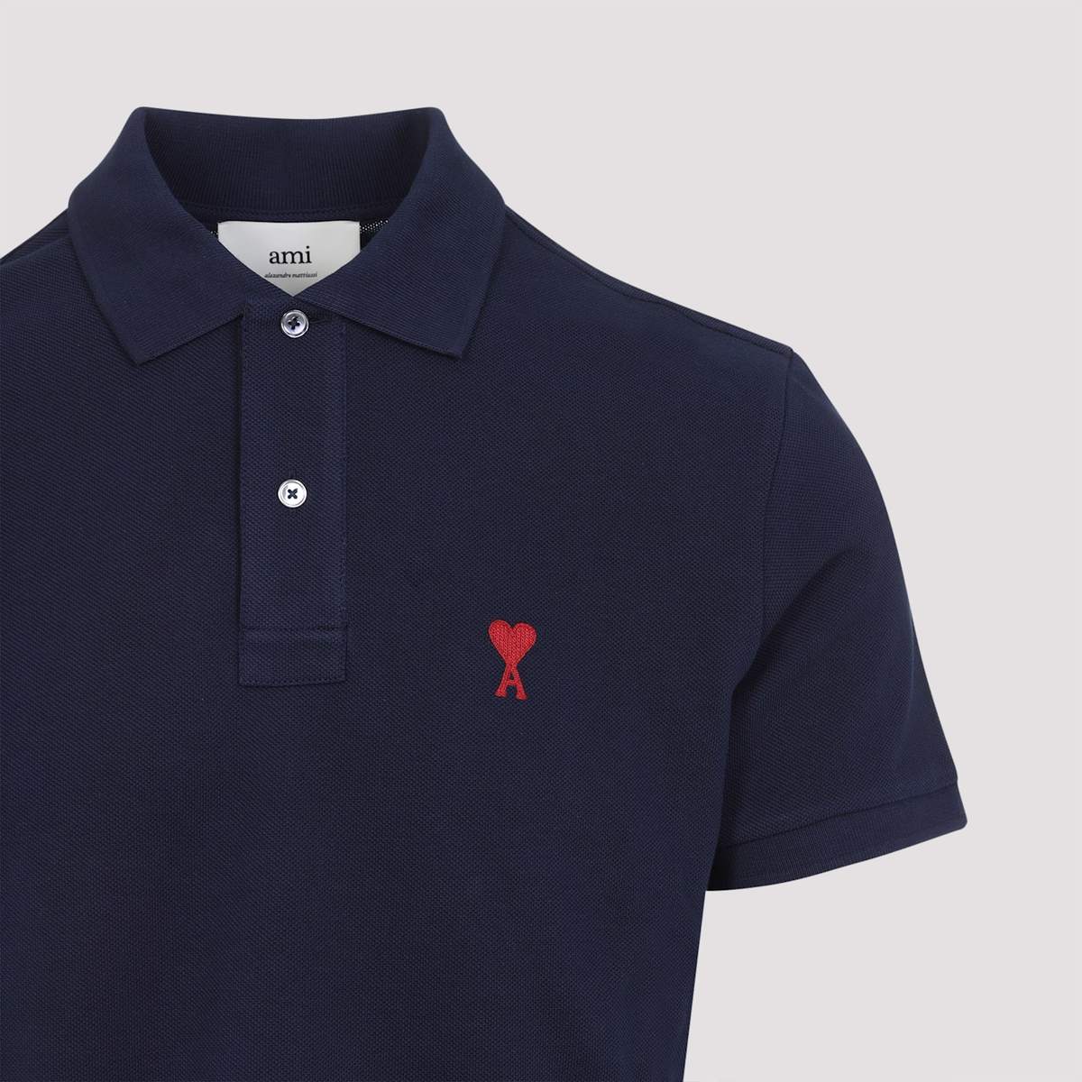 Ami Alexandre Mattiussi De Coeur Polo Shirt - Bleu Nuit - Image 5 of 5