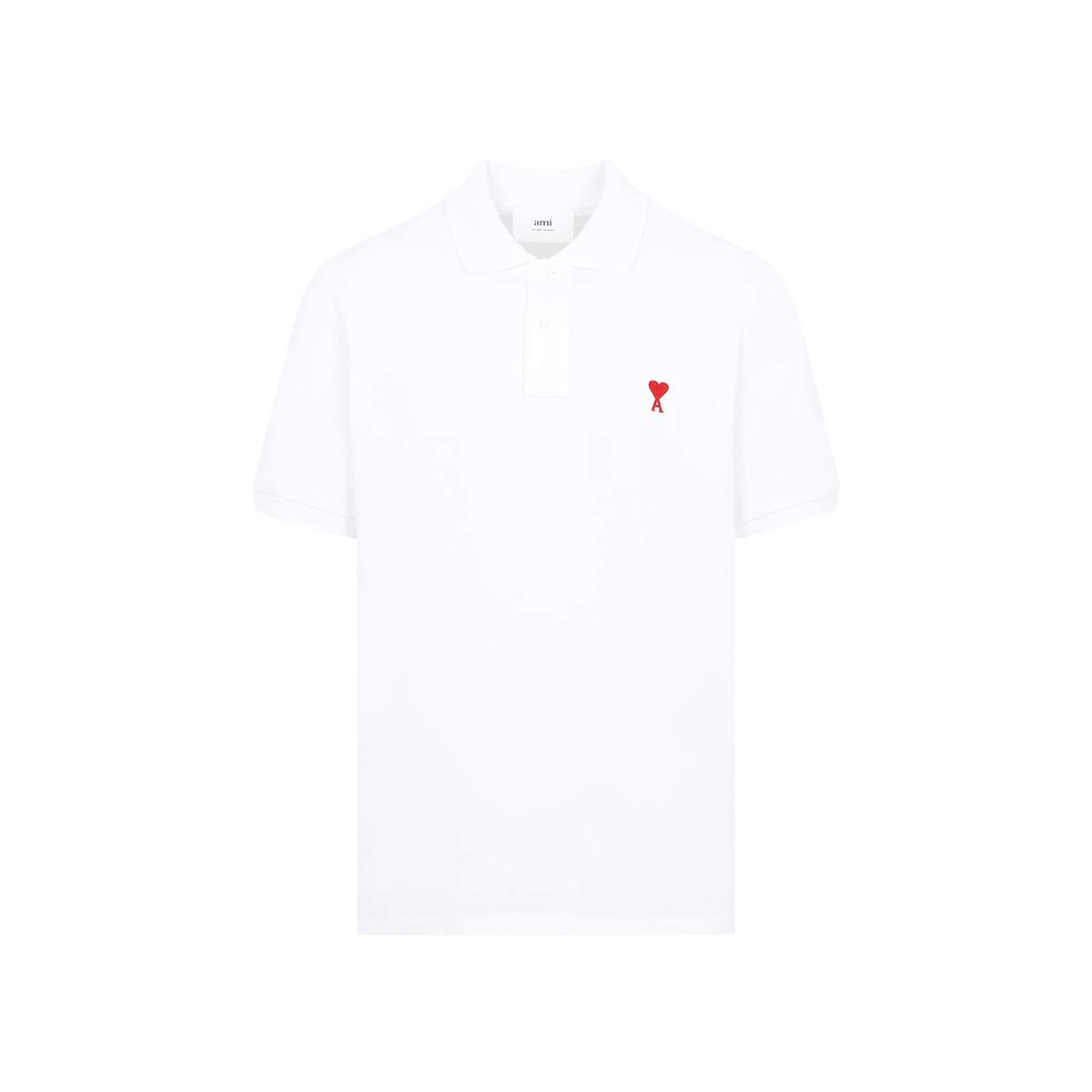 Ami Alexandre Mattiussi De Coeur Polo Shirt - White - Image 2 of 5