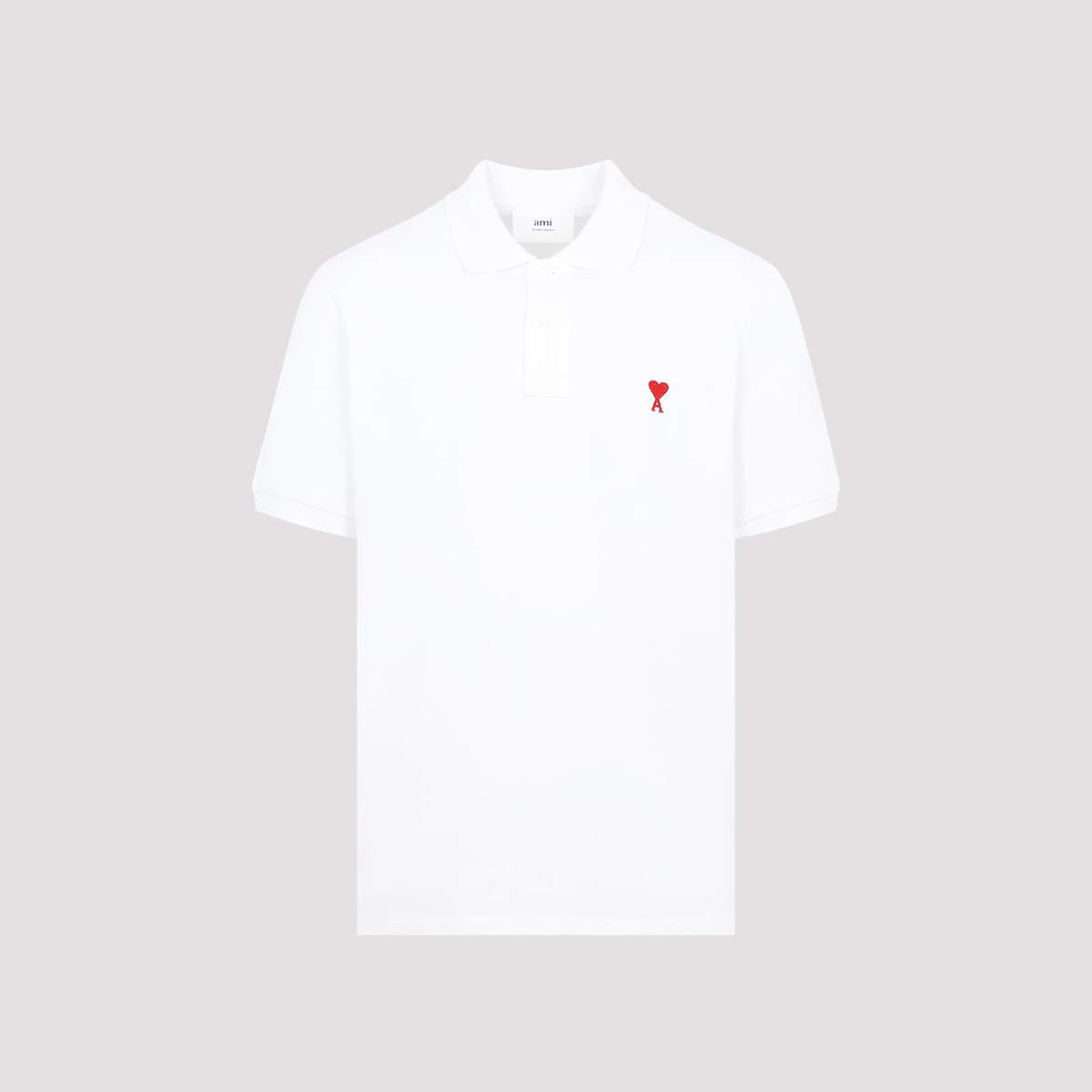 Ami Alexandre Mattiussi De Coeur Polo Shirt - White - Image 3 of 5