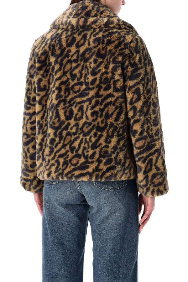 A.P.C. Johanna Leopard-Print Faux Fur Coat - Brown Leo