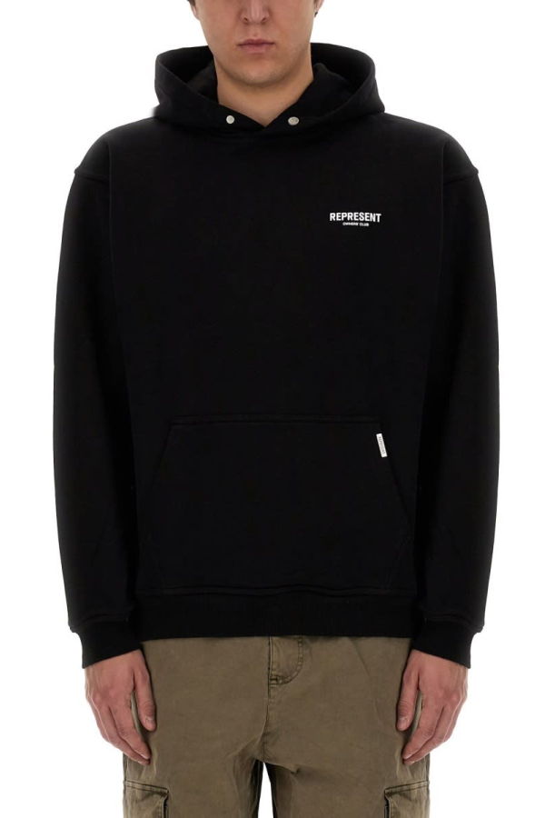 Represent Felpa Con Cappuccio Hoodie - Black