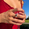 Wild Silver Garnet Heart Band Ring - Thumbnail 2