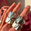 Wild Silver Pillow Heart Ring - Silver - Thumbnail 2