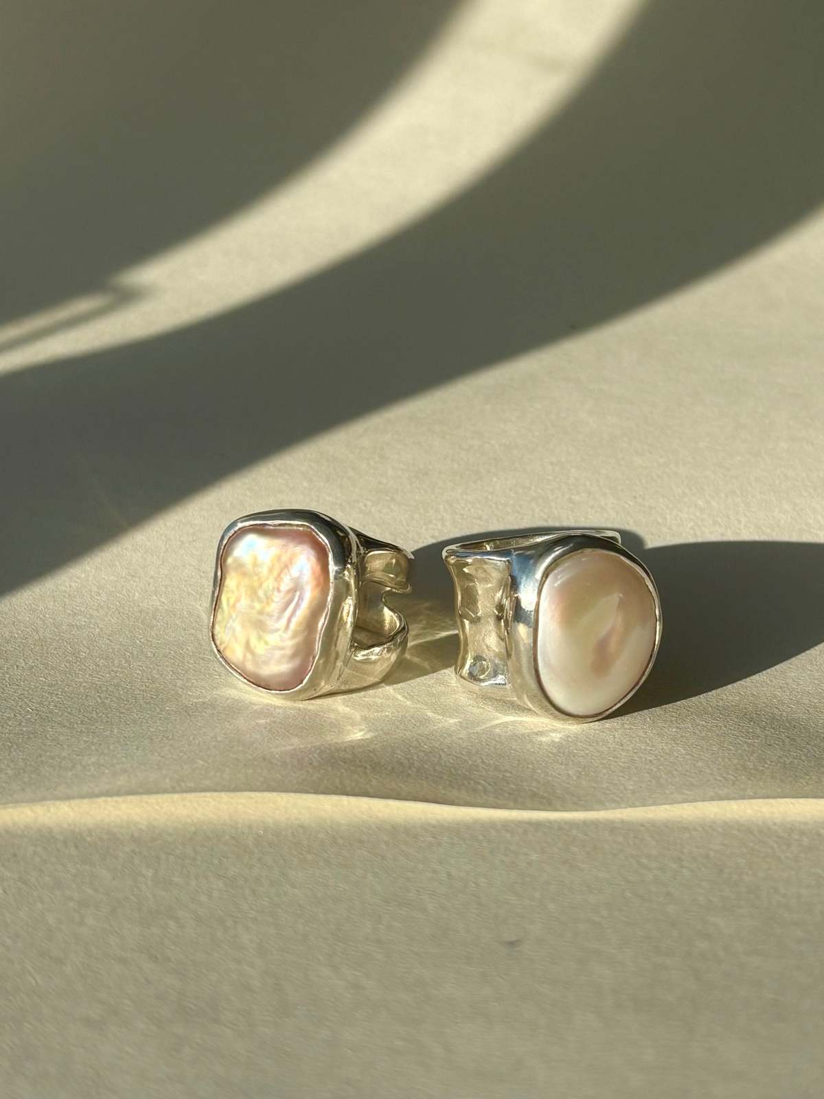 Wild Silver Keshi Pearl Ring - White - Image 1 of 2