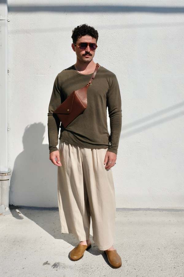 Black Crane Wide Pants / Ivory Corduroy Pants Black Crane Wide Pants / Ivory Corduroy Pants