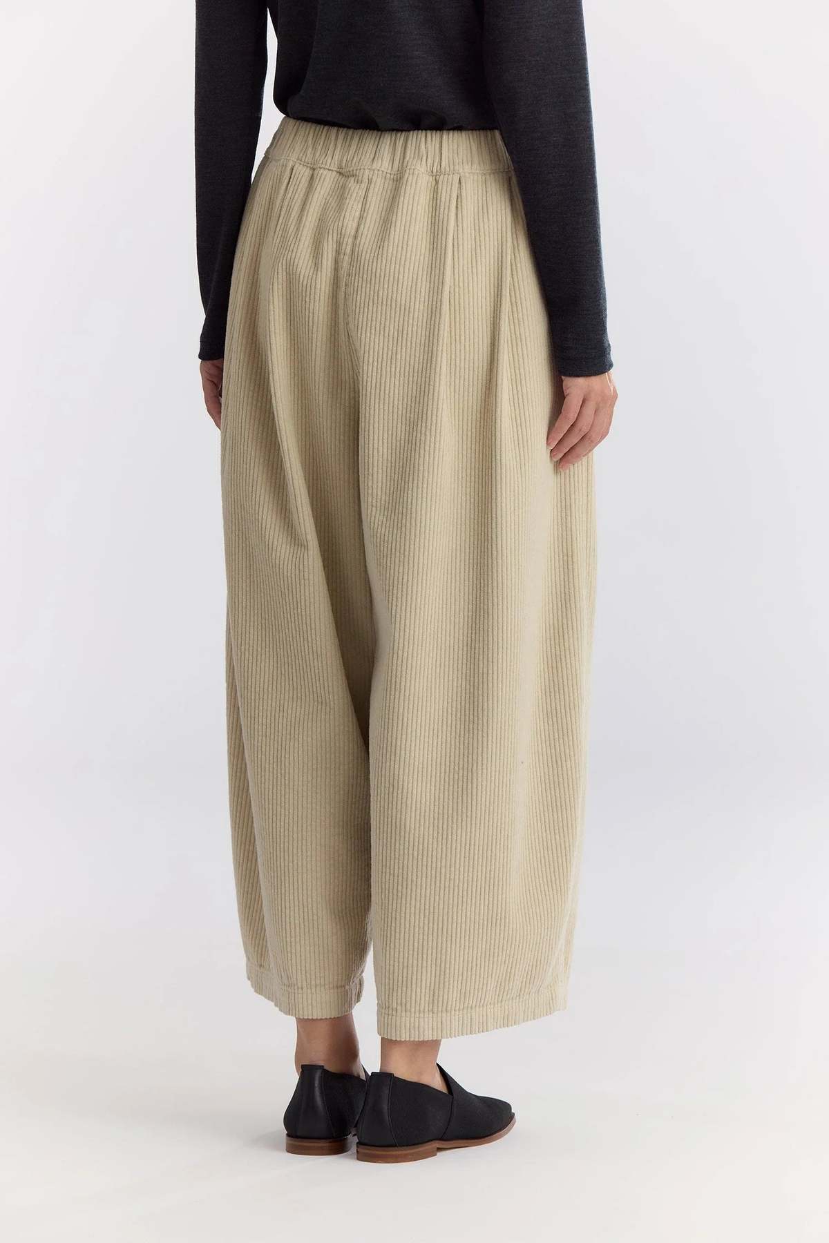 Black Crane Wide Pants / Ivory Corduroy Pants - Image 4 of 4