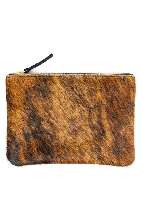 Primecut Brindle Hair on Hide Zipper Pouch