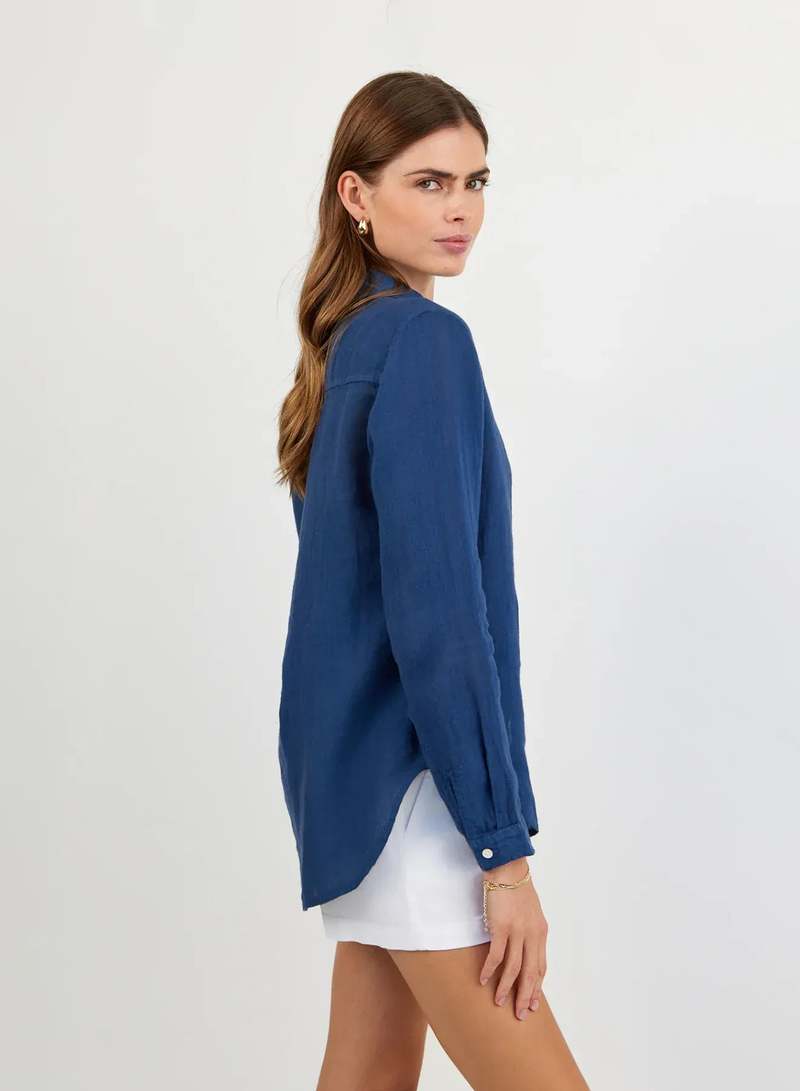 Bella Dahl Pocket Button Down Shirt - Midnight Surf