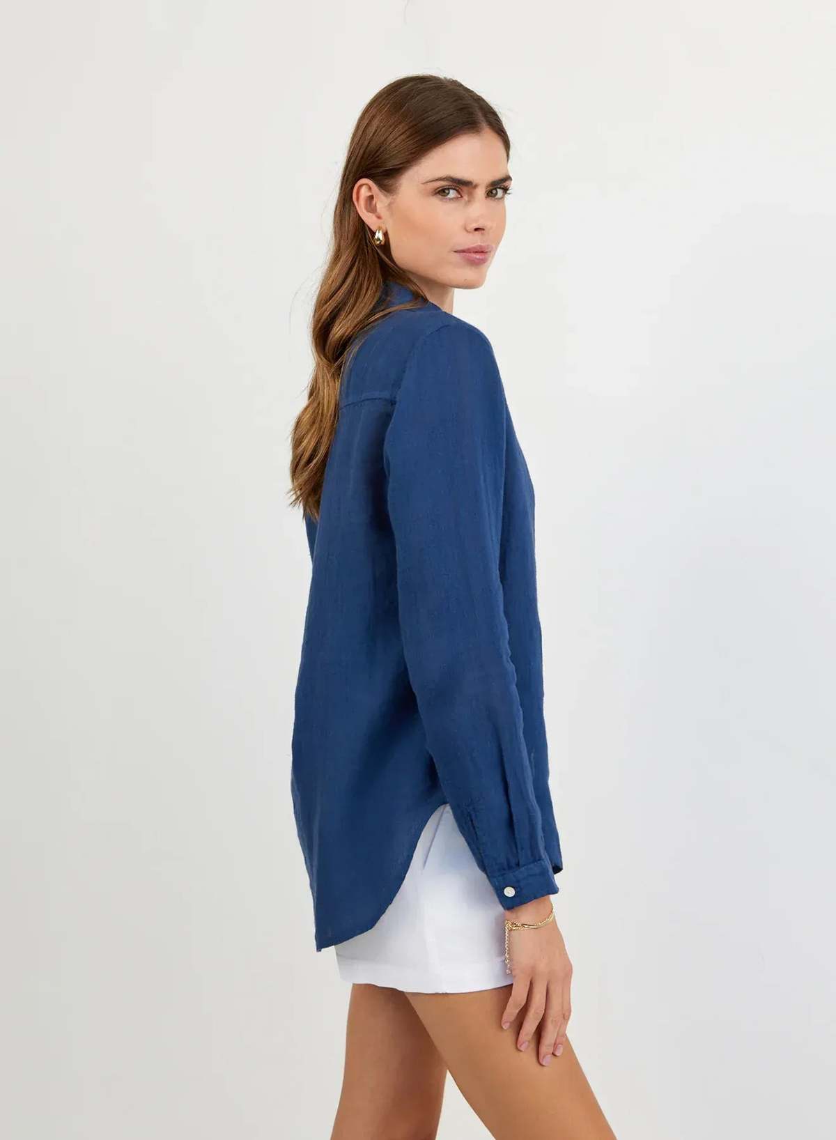 Bella Dahl Pocket Button Down Shirt - Midnight Surf - Image 4 of 8