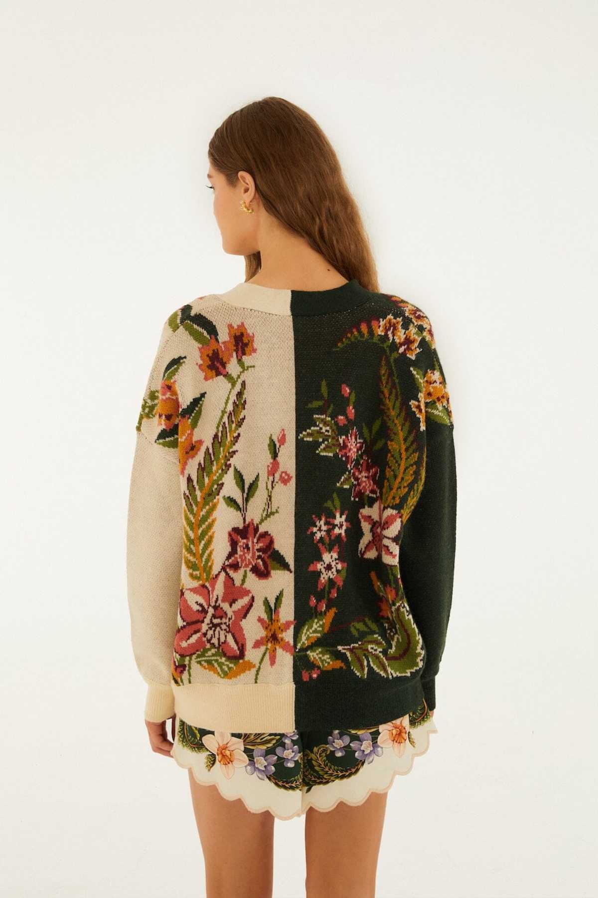 Farm Rio Mixed Nature Knit Cardigan - Image 3 of 4