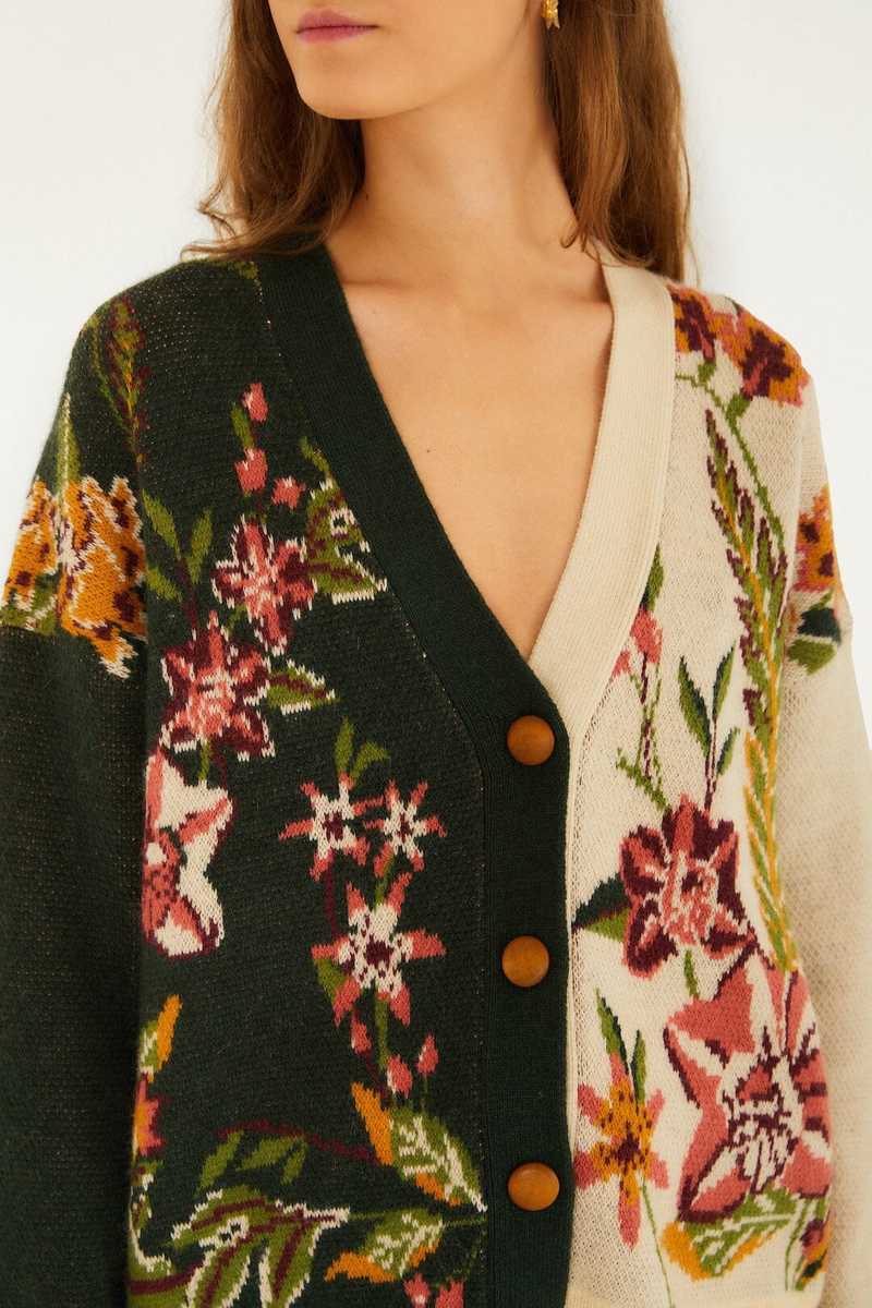 Farm Rio Mixed Nature Knit Cardigan