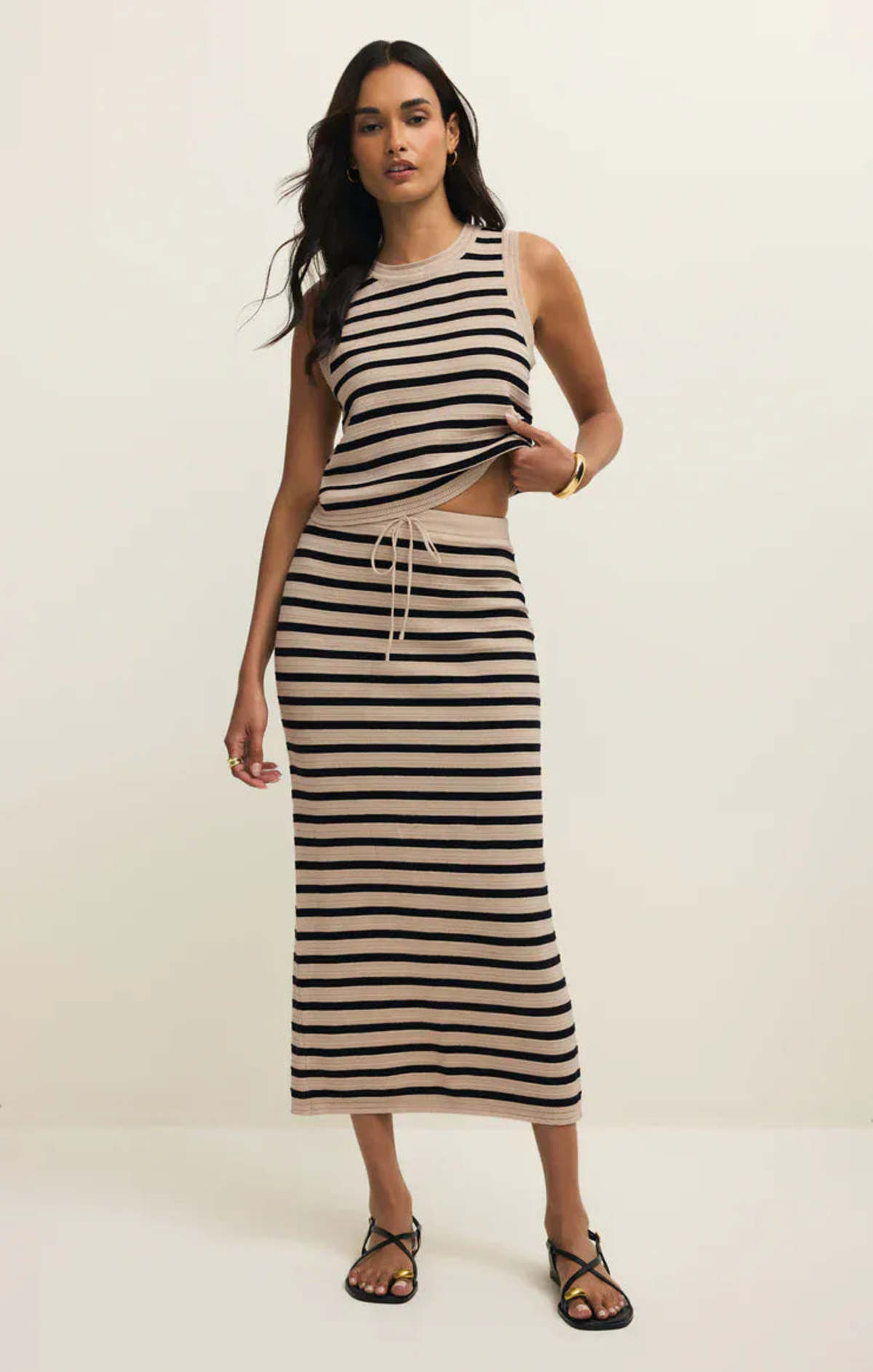 Z Supply Emori Striped Tank & Midi Skirt Set - Natural - Image 3 of 7