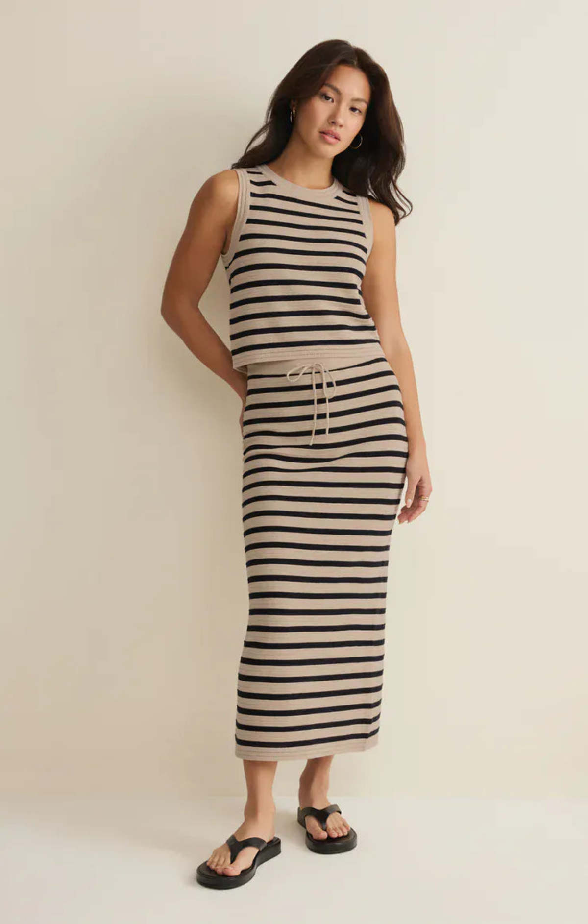 Z Supply Emori Striped Tank & Midi Skirt Set - Natural - Image 4 of 7