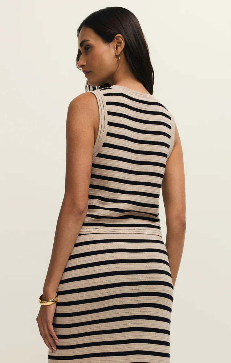 Z Supply Emori Striped Tank & Midi Skirt Set - Natural