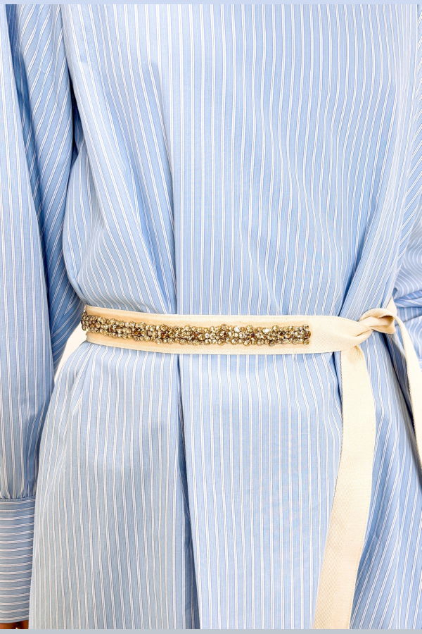 Odeeh Rhinestone Belt - White