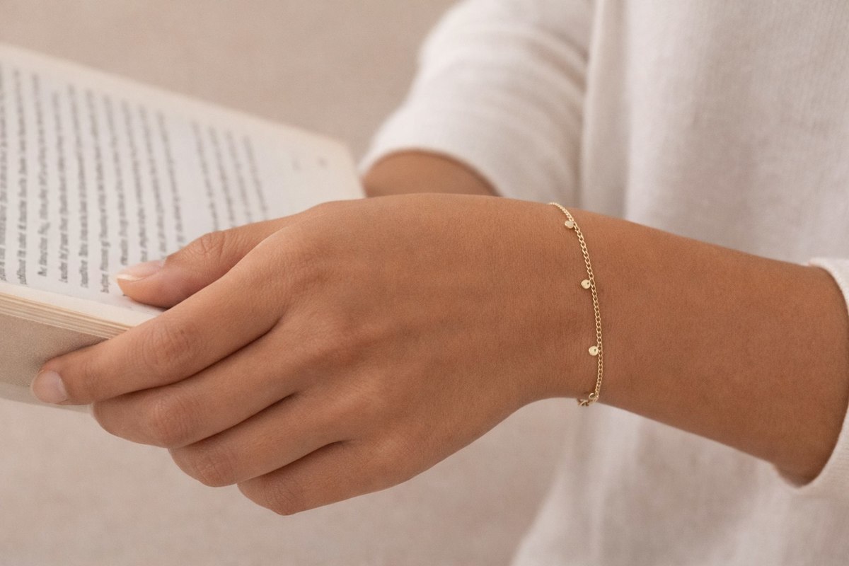 Studio Minimale Dainty Disc Bracelet - 14K Gold - Image 2 of 2