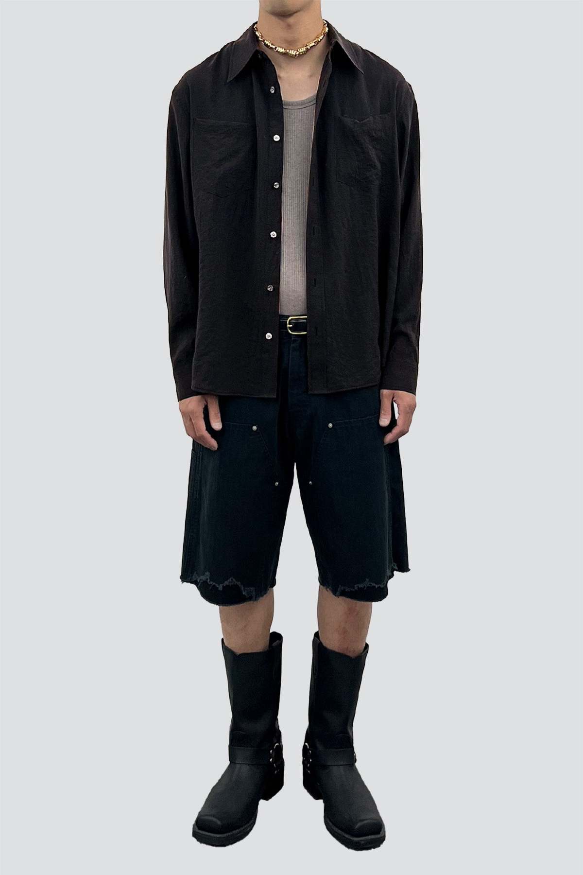 TONYWACK Black Silk Crepe Shirt - Image 3 of 5