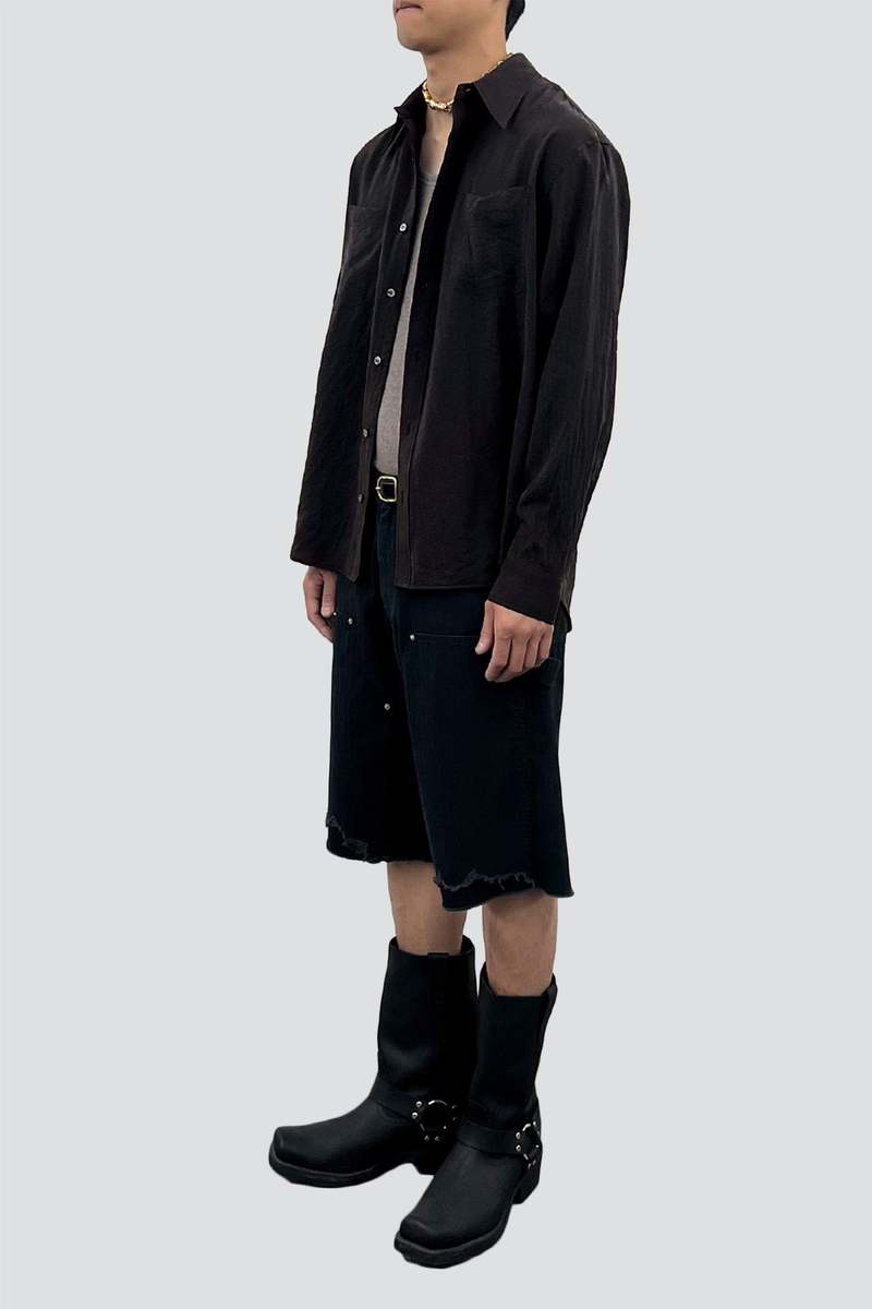 TONYWACK Black Silk Crepe Shirt