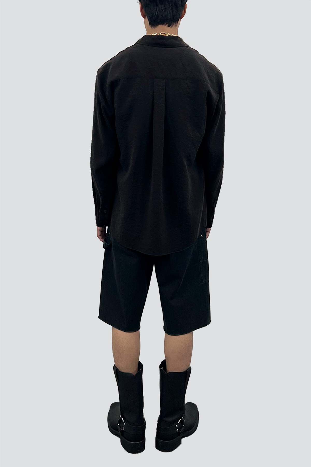 TONYWACK Black Silk Crepe Shirt - Image 5 of 5