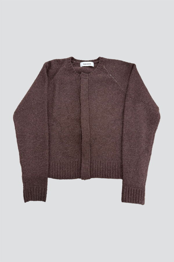 TONYWACK Brown Placket Button Down Knit Cardigan