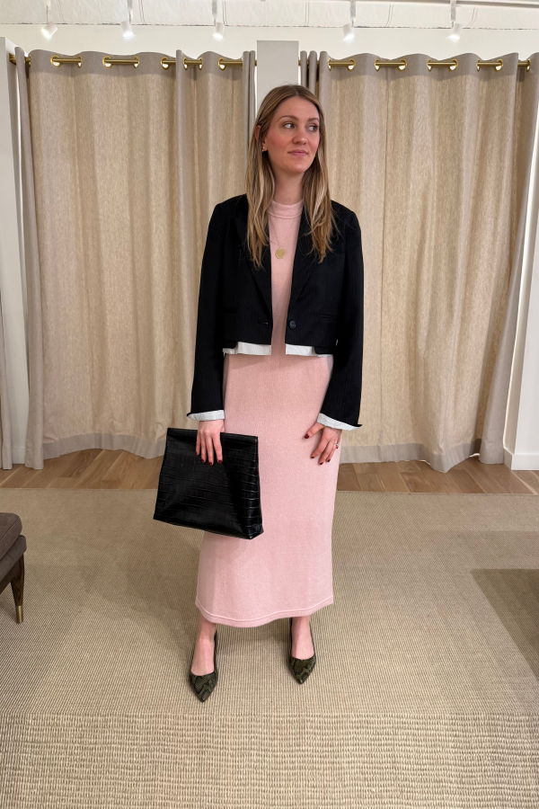 SA SU PHI Long T-Shirt Dress - Vintage Pink